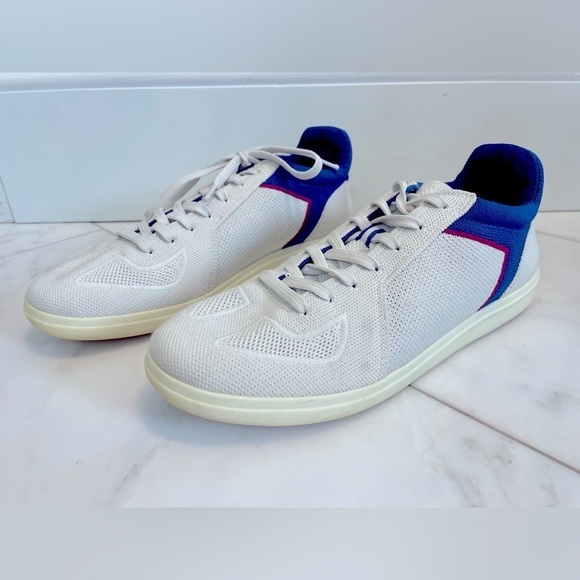 Rothy's Other - Rothy’s, men’s 10, RS01 off-white blue knit trainer zero drop removable insoles